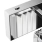 YANSUN 32 in. 4-Light Square Chrome LED Vanity Light with Crystal Shade for Mirror