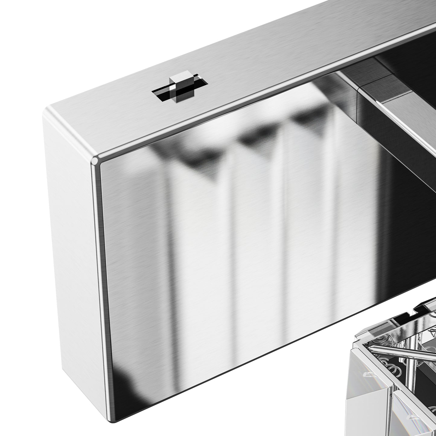 YANSUN 32 in. 4-Light Square Chrome LED Vanity Light with Crystal Shade for Mirror