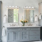 32 in. 4-Light Modern Chrome Bathroom Integrated LED Vanity Light Fixture with Clear Crystal Shades