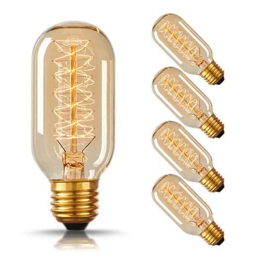 YANSUN 40-Watt Equivalent, T45 Soft White (2700K) Edison Incandescent Bulbs, Dimmable (4-Pack)