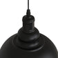 YANSUN Single-Light Pendant with Spun Metal Shade, Matte Black Finish, 9.8-Inch Diameter, Industrial Style, 16.4-Ft Cord