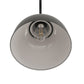 YANSUN Single-Light Pendant with Spun Metal Shade, Matte Black Finish, 9.8-Inch Diameter, Industrial Style, 16.4-Ft Cord