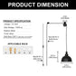 YANSUN Single-Light Pendant with Spun Metal Shade, Matte Black Finish, 9.8-Inch Diameter, Industrial Style, 16.4-Ft Cord