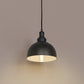 YANSUN Single-Light Pendant with Spun Metal Shade, Matte Black Finish, 9.8-Inch Diameter, Industrial Style, 16.4-Ft Cord