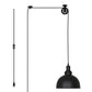 YANSUN 9.8in Black Metal Pendant Light with Iron Shade and 5m Cable E26 Bulb Not Included
