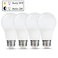 YANSUN 4-Pack 6W LED Light Sensor Bulb A19 E26, 2700K Warm White, 40W Equivalent