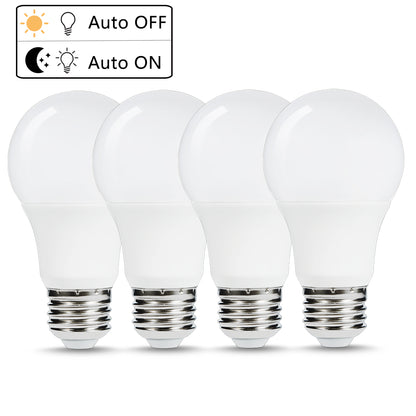 YANSUN 4-Pack 6W LED Light Sensor Bulb A19 E26, 2700K Warm White, 40W Equivalent