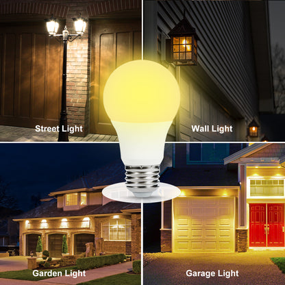 YANSUN 4-Pack 6W LED Light Sensor Bulb A19 E26, 2700K Warm White, 40W Equivalent