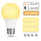 YANSUN 4-Pack 6W LED Light Sensor Bulb A19 E26, 2700K Warm White, 40W Equivalent