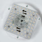 YANSUN 11. 8in Matte Black Integrated LED Flush Mount Ceiling Light with Round Plastic Shade, Dimmable 5-Level Switch for Foyer
