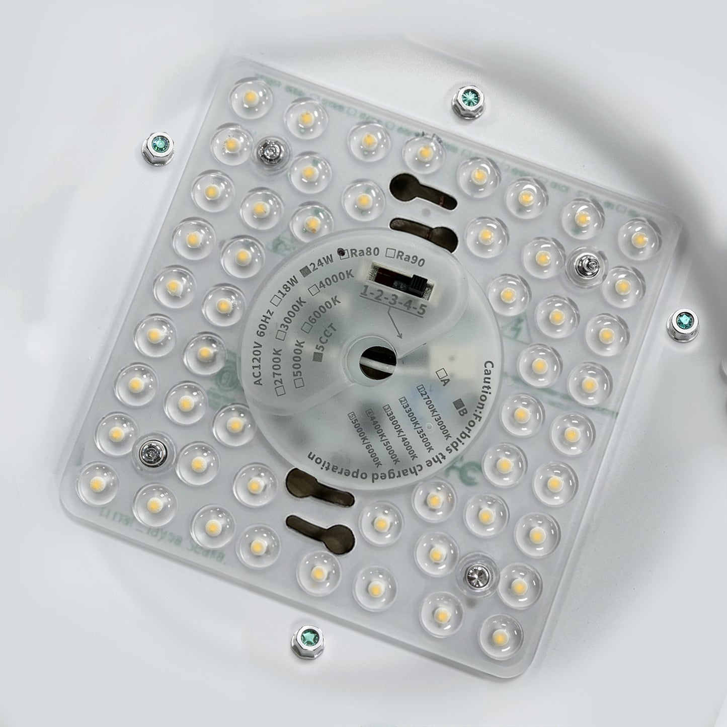 YANSUN 11. 8in Matte Black Integrated LED Flush Mount Ceiling Light with Round Plastic Shade, Dimmable 5-Level Switch for Foyer