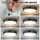 YANSUN 11. 8in Matte Black Integrated LED Flush Mount Ceiling Light with Round Plastic Shade, Dimmable 5-Level Switch for Foyer