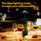 13.4 in. Black Cordless Rechargeable Integrated LED Table Lamp, Modern Portable Stepless Brightness Desk Lamps (2-Pack)