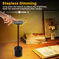 13.4 in. Black Cordless Rechargeable Integrated LED Table Lamp, Modern Portable Stepless Brightness Desk Lamps (2-Pack)