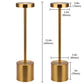 13.4 in. Gold Cordless Rechargeable Integrated LED Table Lamp, Modern Portable Stepless Brightness Desk Lamps (2-Pack)