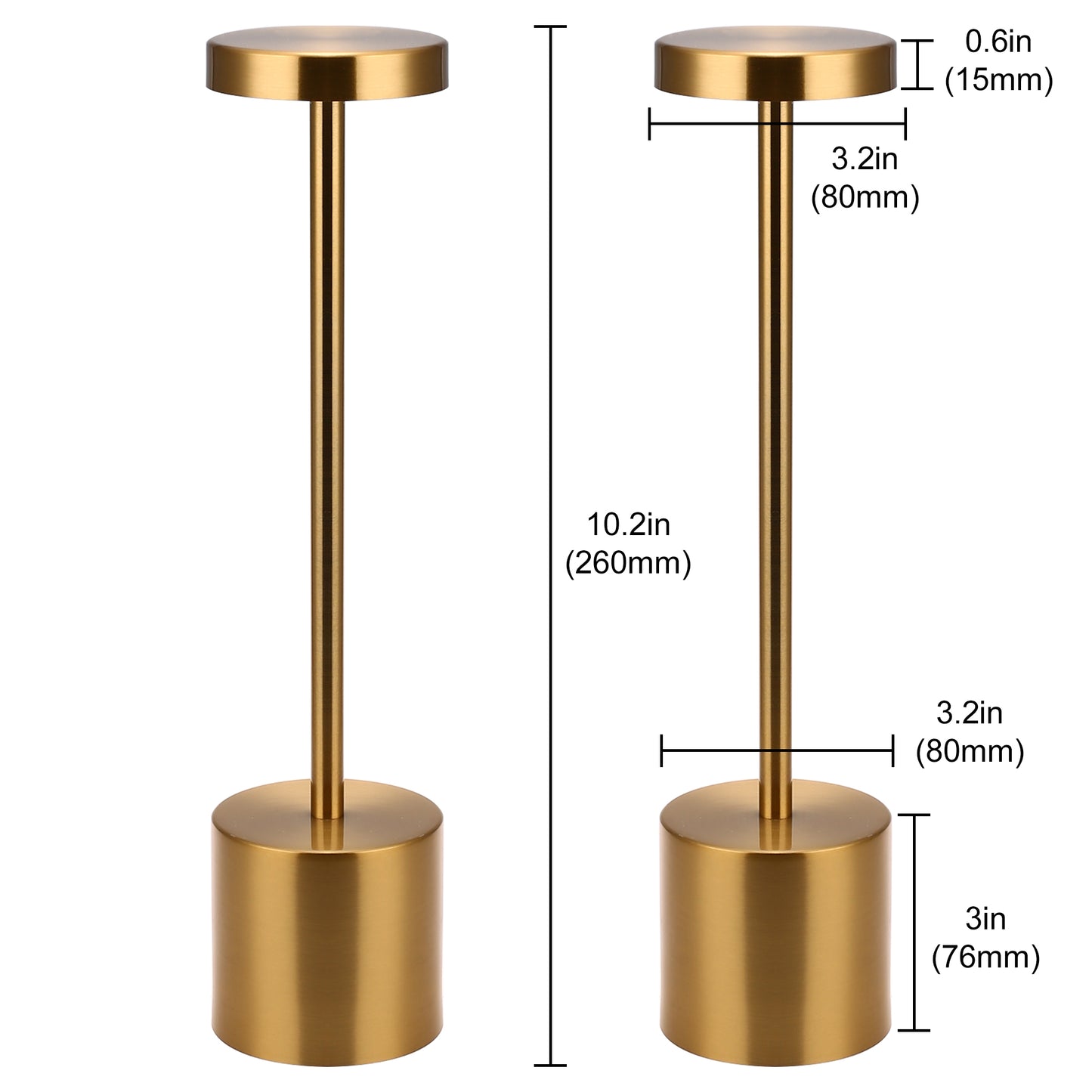 YANSUN Series 10 in. Gold Dimmable Integrated LED Task and Reading Desk Lamp with USB Port and Adjustable Lamp Head