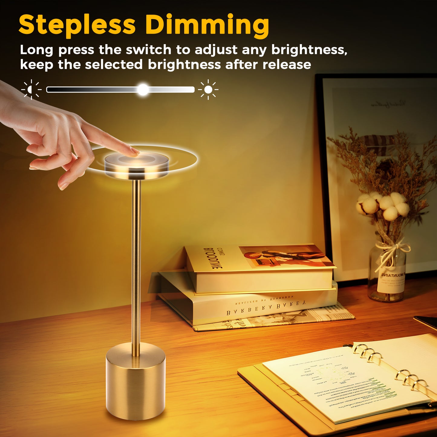 YANSUN Series 10 in. Gold Dimmable Integrated LED Task and Reading Desk Lamp with USB Port and Adjustable Lamp Head