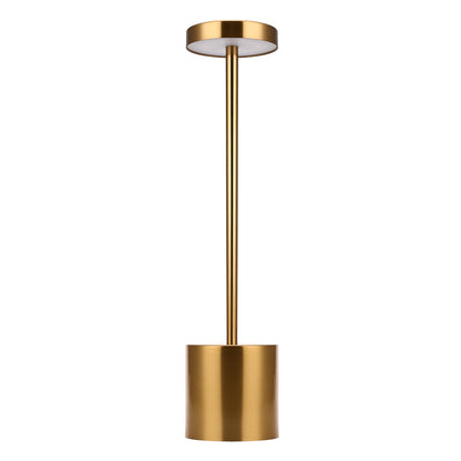 10 in. Gold Cordless Rechargeable Integrated LED Table Lamp, Stepless Brightness Task and Reading Desk Lamps (2-Pack)