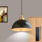 YANSUN Set of 2 KD Pendant Lights with Black and Gold Leaf Interior, Integrated LED, 5W, 110V