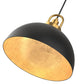 YANSUN Set of 2 KD Pendant Lights with Black and Gold Leaf Interior, Integrated LED, 5W, 110V