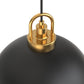 YANSUN Set of 2 KD Pendant Lights with Black and Gold Leaf Interior, Integrated LED, 5W, 110V