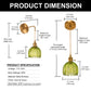 YANSUN 5.12  in. Gold Pendant Light w/ Green Glass Flower Shade E26 Hanging Light Fixture for Kitchen Island Dining Room 2-Pack