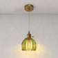 YANSUN Single-Light Pendant or Ceiling Mount Fixture with Green Shade and Copper Finish, E26 Bulb Not Included