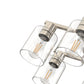 YANSUN 6-Light Branch Chandelier, Y-Shaped Design, Brushed Nickel Finish, Clear Glass Shades, Adjustable Hanging Rods