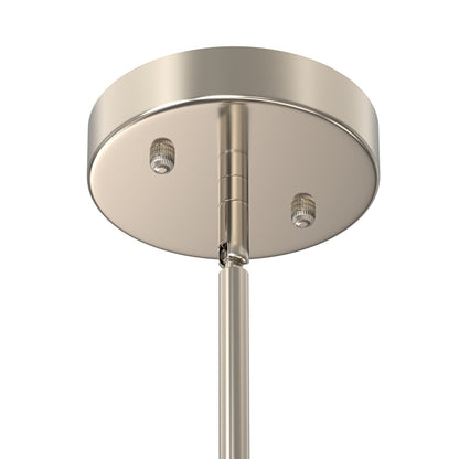 YANSUN 6-Light Branch Chandelier, Y-Shaped Design, Brushed Nickel Finish, Clear Glass Shades, Adjustable Hanging Rods