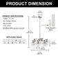 YANSUN 6-Light Branch Chandelier, Y-Shaped Design, Brushed Nickel Finish, Clear Glass Shades, Adjustable Hanging Rods