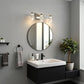 YANSUN 3-Light Nickel LED Vanity Light Fixture with Clear Glass Shade and LED Crystal Bulbs 3000-6000K, Dimmable Color