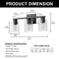 18 in. 3-Light Black Vanity Light with Clear Glass Shades for Bathroom