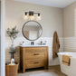 18 in. 3-Light Black Vanity Light with Clear Glass Shades for Bathroom