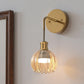 YANSUN 5.9 in. 1 Light Copper Plated Traditional Smart Home Enabled Wall Sconce with Open Amber Textured Glass Shade (2-Pack)