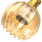 YANSUN 5.9 in. 1 Light Copper Plated Traditional Smart Home Enabled Wall Sconce with Open Amber Textured Glass Shade (2-Pack)