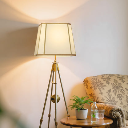 YANSUN Set of 2 10.6 in. H Gold Metal and Fabric Polygon Cone Lamp Shade with Uno Fitter