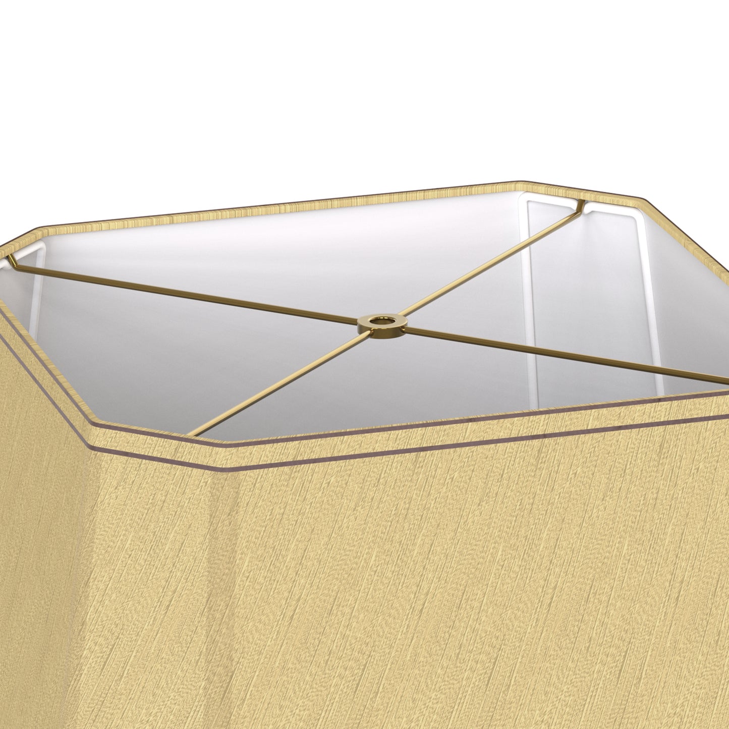 YANSUN Set of 2 10.6 in. H Gold Metal and Fabric Polygon Cone Lamp Shade with Uno Fitter