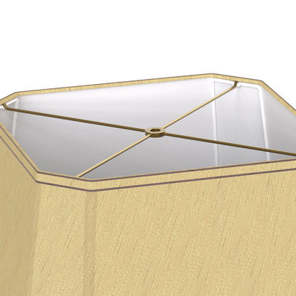 YANSUN Set of 2 10.6 in. H Gold Metal and Fabric Polygon Cone Lamp Shade with Uno Fitter