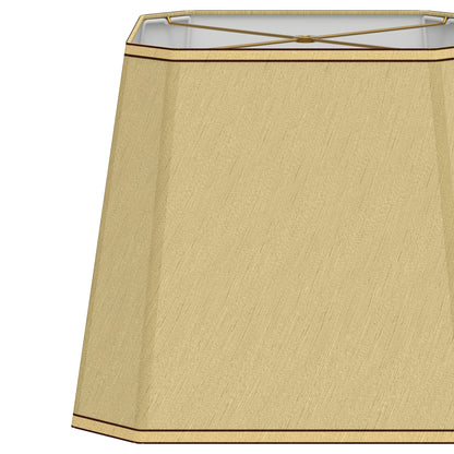 YANSUN Set of 2 10.6 in. H Gold Metal and Fabric Polygon Cone Lamp Shade with Uno Fitter