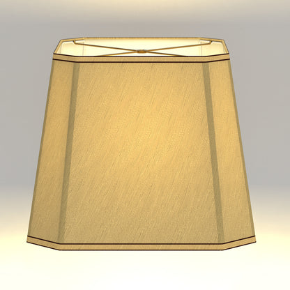 YANSUN Set of 2 10.6 in. H Gold Metal and Fabric Polygon Cone Lamp Shade with Uno Fitter