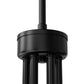 YANSUN 6-Light Black Metal Traditional Chandelier - Simple Linear Arms & Cylindrical Fabric Shades, E12 Base (Bulbs Not Included)