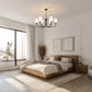 YANSUN 6-Light Black Metal Traditional Chandelier - Simple Linear Arms & Cylindrical Fabric Shades, E12 Base (Bulbs Not Included)