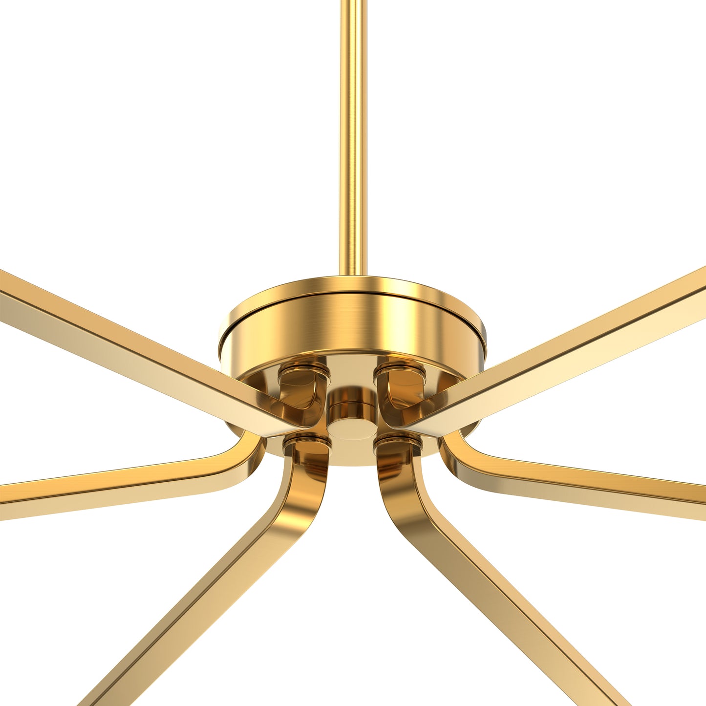 YANSUN 35.8" Modern 6-Light Gold Chandelier, Electroplated Flat Tube Branch Pendant, Mid-Century Ceiling Light for Dining Living Room, E12 Base