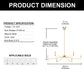 YANSUN 35.8" Modern 6-Light Gold Chandelier, Electroplated Flat Tube Branch Pendant, Mid-Century Ceiling Light for Dining Living Room, E12 Base