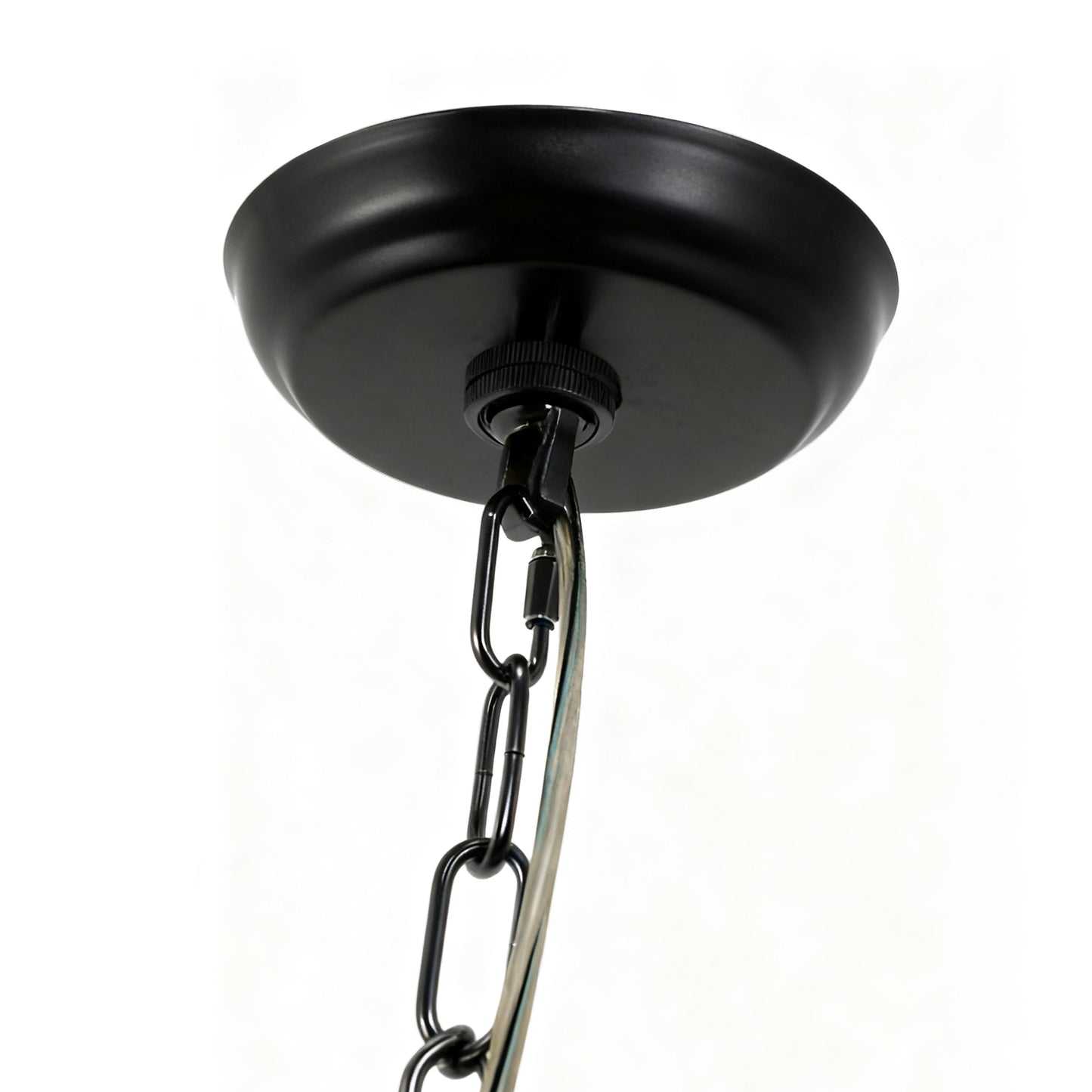 YANSUN 24W Matte Black LED Bubble Twist Chandelier with Remote Control, RGBCW Layered Decorative Pendant Light for Dining Room