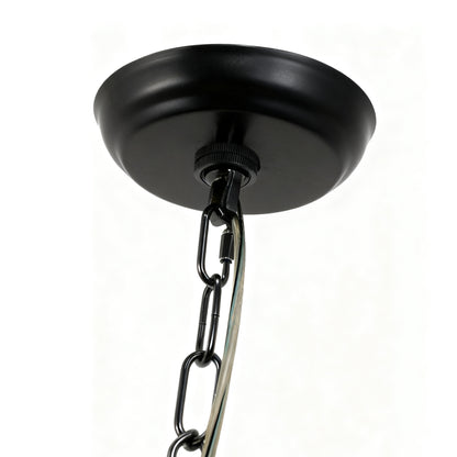 YANSUN 24W Matte Black LED Bubble Twist Chandelier with Remote Control, RGBCW Layered Decorative Pendant Light for Dining Room