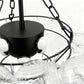 YANSUN 24W Matte Black LED Bubble Twist Chandelier with Remote Control, RGBCW Layered Decorative Pendant Light for Dining Room