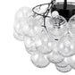 YANSUN 24W Matte Black LED Bubble Twist Chandelier with Remote Control, RGBCW Layered Decorative Pendant Light for Dining Room
