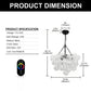YANSUN 24W Matte Black LED Bubble Twist Chandelier with Remote Control, RGBCW Layered Decorative Pendant Light for Dining Room