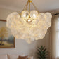 YANSUN Chandelier LED Bubble Twist Layered Pendant Light in Gold Finish with RGB/CW Dimming, 24W